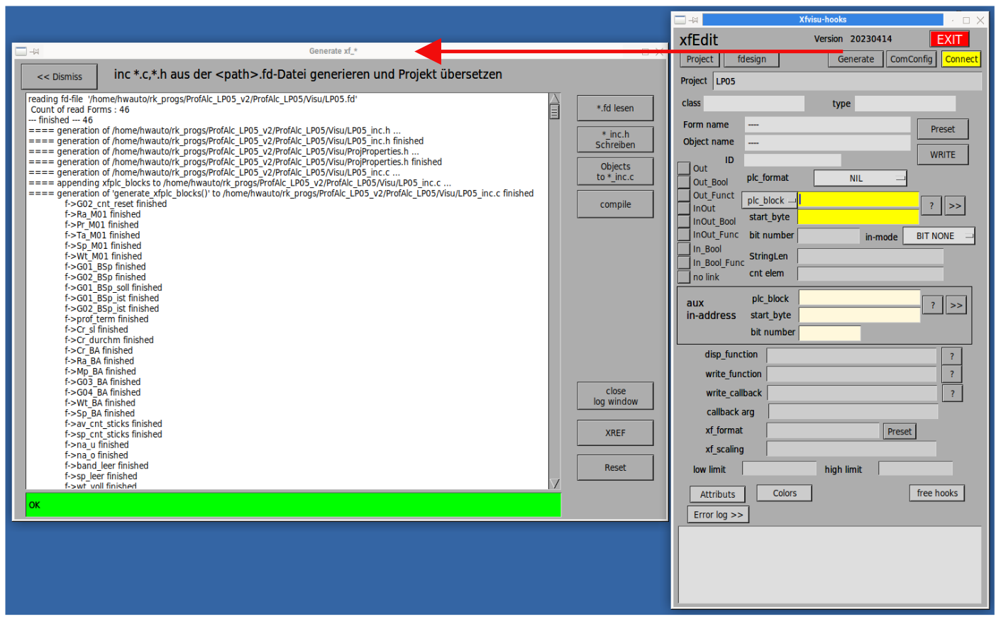 C-Quellen generieren und Projekt kompilieren